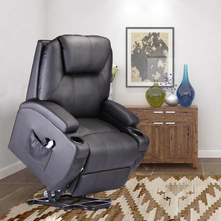 Latitude Run® Faux Leather Power Reclining Heated Massage Chair